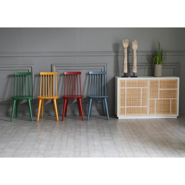 Stockholm-senkki 120 cm leve valkoinen ja rottinki