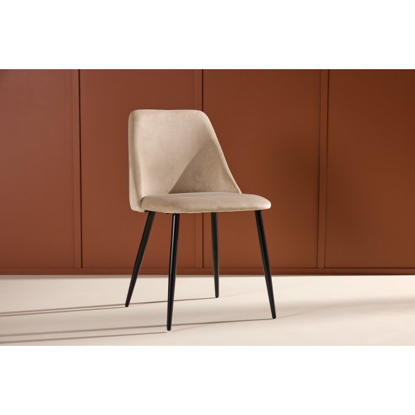 Yruokailutuoli - beige sametti/musta