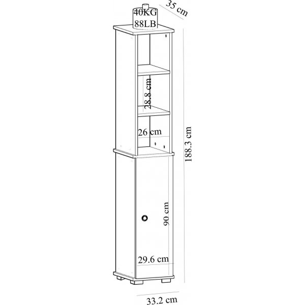 Niles-kaappi - Valkoinen