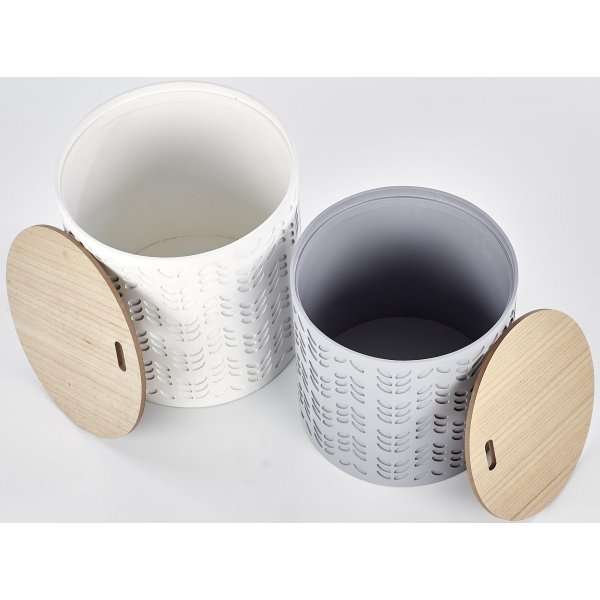 Pinottava Trudie-pöytä - Valkoinen/harmaa Pinottava Trudie-pöytä - Valkoinen/harmaa