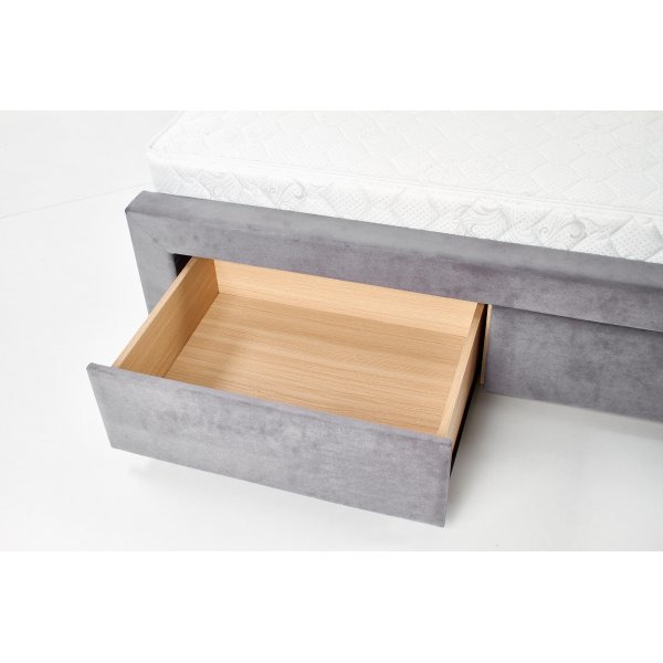 Binta sängynrunko - Harmaa (sametti) + Huonekalujen jalat Binta sängynrunko - Harmaa (sametti) + Huonekalujen jalat