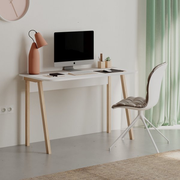 Luton kirjoituspöytä 120x60 cm - Vaalea mokka/valkoinen Luton kirjoituspöytä 120x60 cm - Vaalea mokka/valkoinen