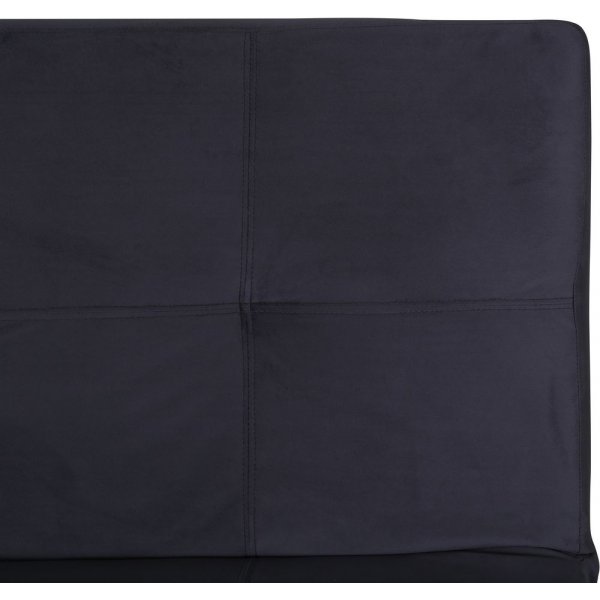 Tummanharmaata samettia oleva vuodesohva + Huonekalujen jalat