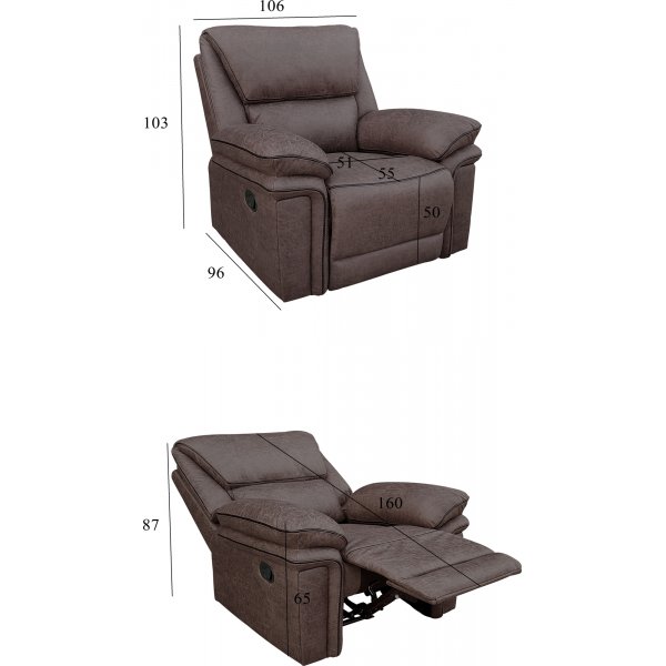 Riverdale mekanisminojatuoli - Ruskea (Mikrokuitu) + Huonekalujen puhdistus Riverdale mekanisminojatuoli - Ruskea (Mikrokuitu) + Huonekalujen puhdistus