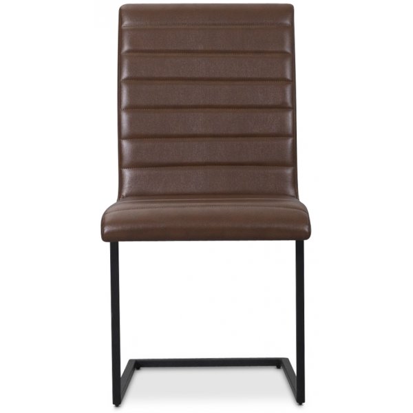 Lazio-tuoli musta metalli - Ruskea PU
