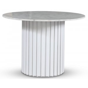 Empire ruokapyt 105 cm - Vaalea marmori/valkoinen slepuujalusta
