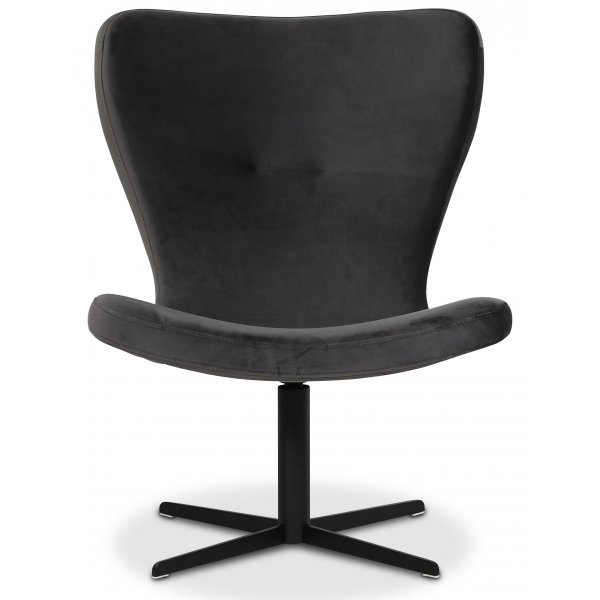 Design-nojatuoli Milano - Tummanharmaa (Sametti) / Musta + Huonekalujen puhdistus Design-nojatuoli Milano - Tummanharmaa (Sametti) / Musta + Huonekalujen puhdistus