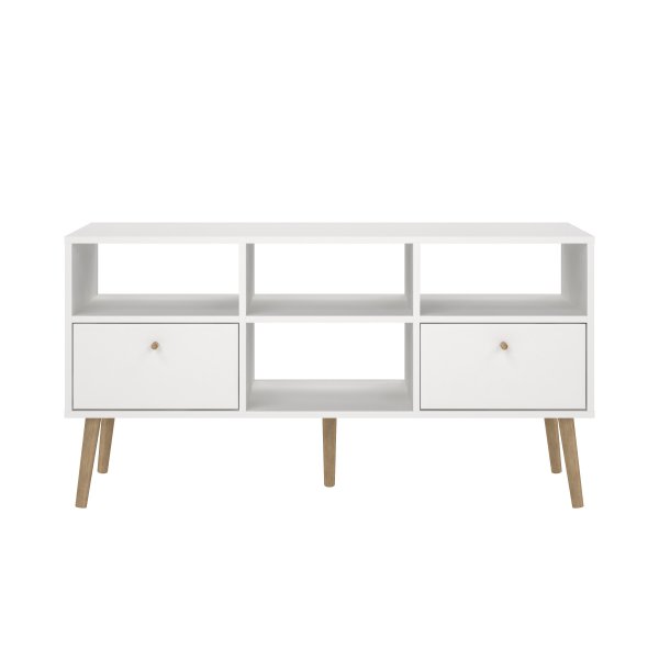 Bodo TV-kaappi, jossa 2 laatikkoa - Valkoinen