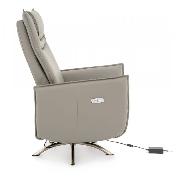 Sähköinen nojatuoli harmaata PU-muovia Sähköinen nojatuoli harmaata PU-muovia