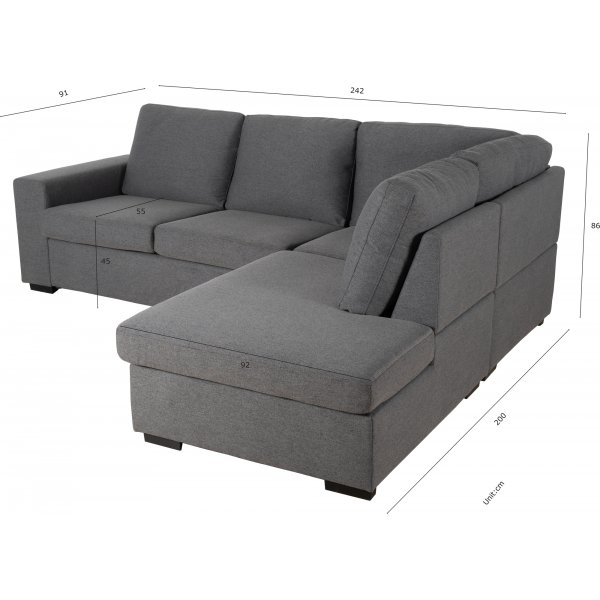 Solna-sohva avoimella päädyllä 244 cm - Oikea + Huonekalujen tahranpoistoaine Solna-sohva avoimella päädyllä 244 cm - Oikea + Huonekalujen tahranpoistoaine