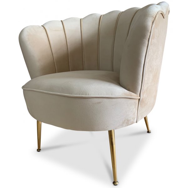 Snäckan-nojatuoli - Beige sametti / Messinki Snäckan-nojatuoli - Beige sametti / Messinki