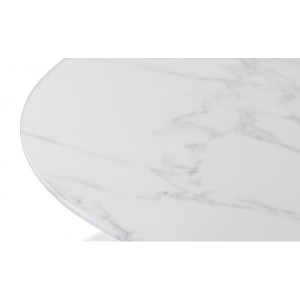 Pyöreä Art-ruokapöytä 110 cm - Marmoroitu lasi / Musta Pyöreä Art-ruokapöytä 110 cm - Marmoroitu lasi / Musta