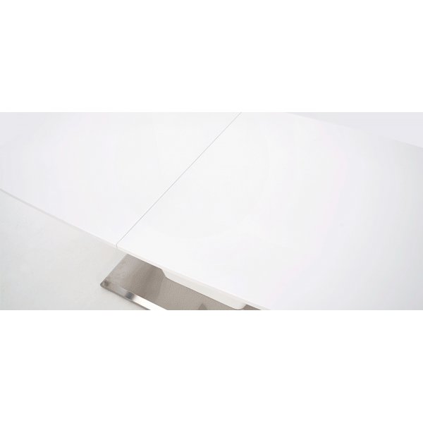 Annelise-ruokapyt 160-220 cm - Kiiltv valkoinen