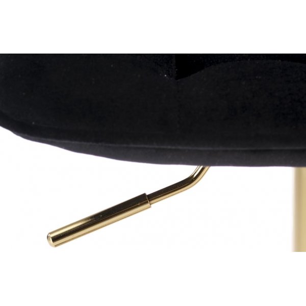 Baarituoli musta sametti kultaisilla jaloilla - Istuinkorkeus 62-84 cm