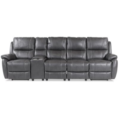 Enjoy Hollywood, recliner-sohva - neljän istuttava (sähkö), harmaa keinonahka (malli H)