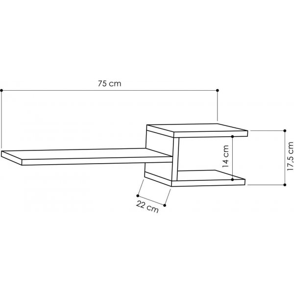 Haarukkaseinhylly - valkoinen