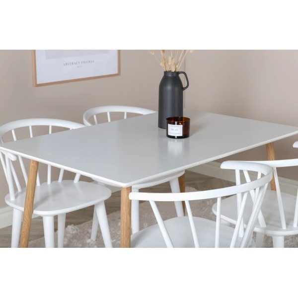 Bridge ruokapöytä 120 cm - Valkoinen/tammi Bridge ruokapöytä 120 cm - Valkoinen/tammi