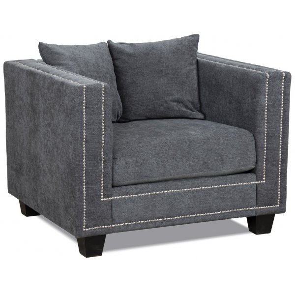 Temple-nojatuoli nastoilla - harmaa (kangas) Temple-nojatuoli nastoilla - harmaa (kangas)