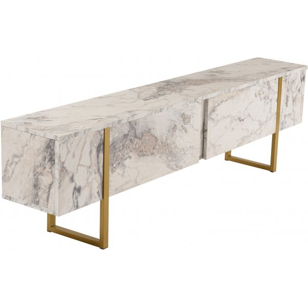 Serenity TV-taso - Valkoinen marmori/kulta Serenity TV-taso - Valkoinen marmori/kulta