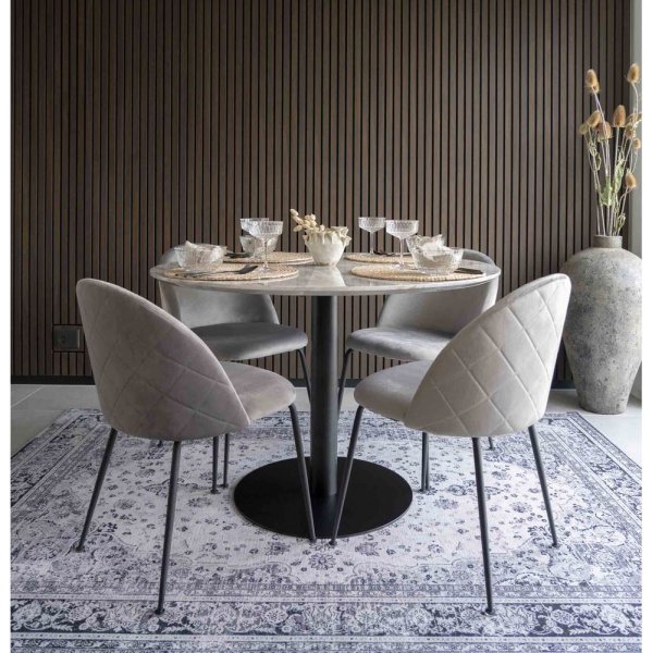 Bolzano Ruokapöytä - Marmorin jäljitelmä/musta - ø110 Bolzano Ruokapöytä - Marmorin jäljitelmä/musta - ø110