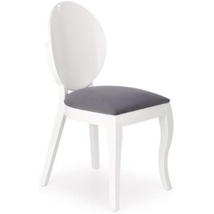 Cristel-tuoli - valkoinen (korkeakiiltv) / harmaa (kangas)