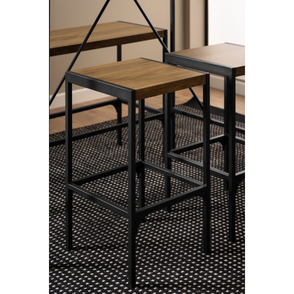 Bahama-baariryhmä, jossa on pöytä, penkki ja 2 tuolia - tammi/musta Bahama-baariryhmä, jossa on pöytä, penkki ja 2 tuolia - tammi/musta