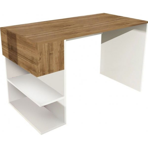 Alphonzo kirjoituspöytä 121,8x60 cm - Valkoinen/pähkinä Alphonzo kirjoituspöytä 121,8x60 cm - Valkoinen/pähkinä