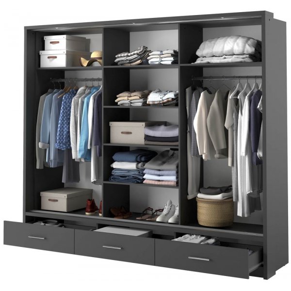 Mervyn-vaatekaappi - Musta Mervyn-vaatekaappi - Musta