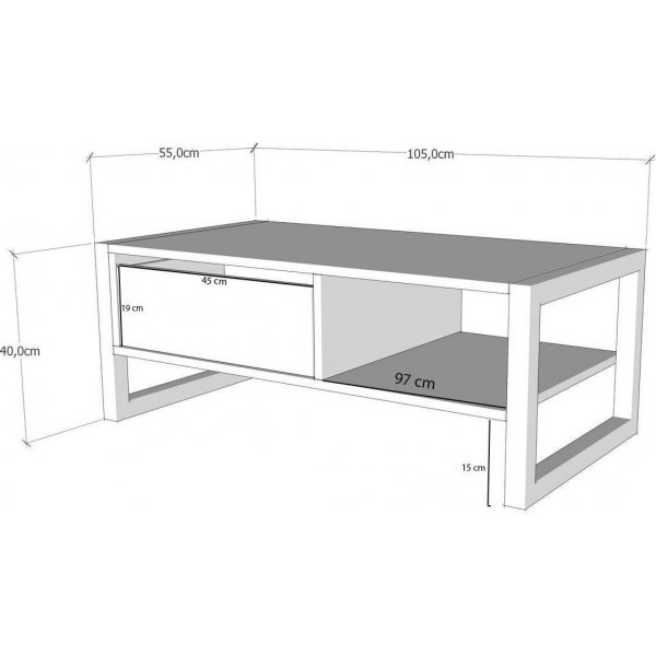 Haldizen sohvapöytä 105 x 55 cm - Mänty/musta Haldizen sohvapöytä 105 x 55 cm - Mänty/musta