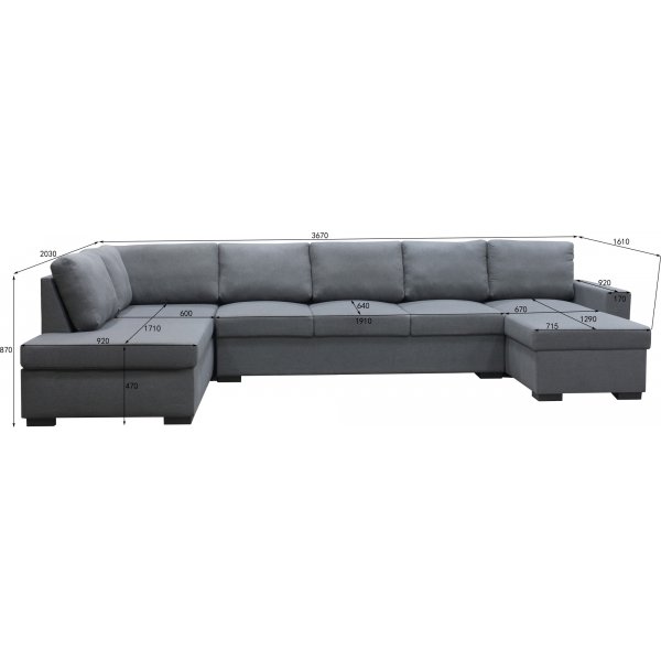 Solna-U-sohva XL 364 cm - Vasen Solna-U-sohva XL 364 cm - Vasen