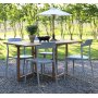 Ruokailuryhm� Salt� teak: Teak-koputusp�yt� sis�lt�� 4 Abbe-tuolia