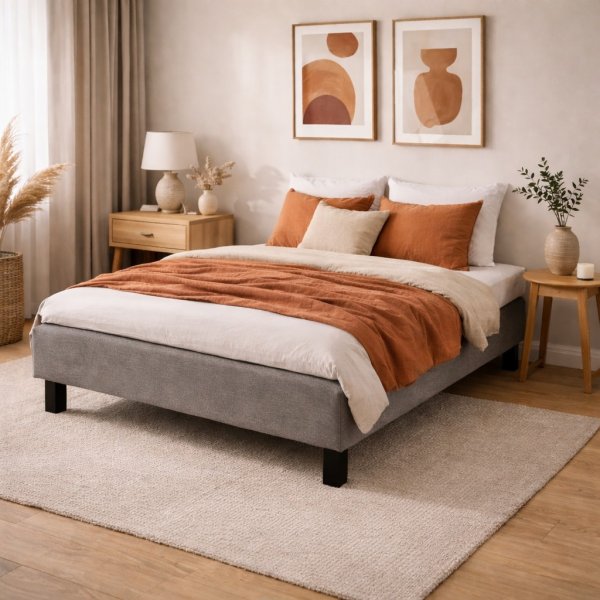 Täydellinen sänky 120x200 cm harmaa - Yhden hengen sänky patjalla ja sängynjaloilla Täydellinen sänky 120x200 cm harmaa - Yhden hengen sänky patjalla ja sängynjaloilla