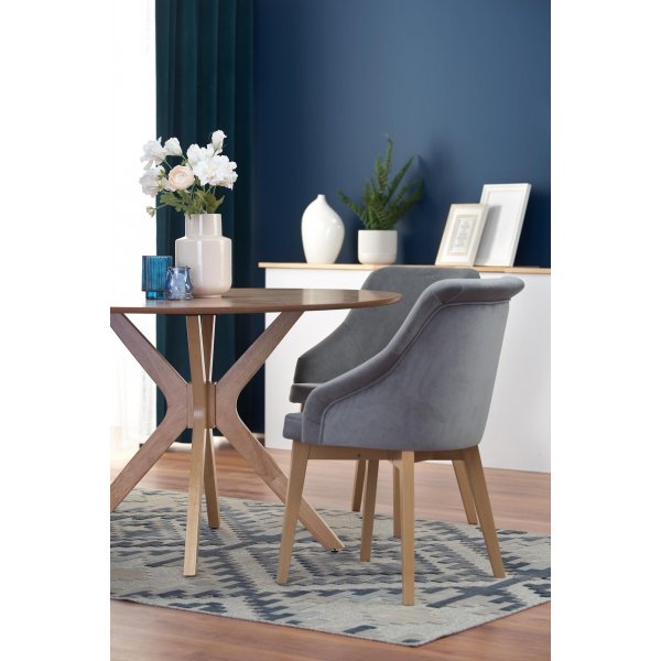 Pyöreä ruokapöytä, 120 cm, tammiviilu + Huonekalujen tahranpoistoaine Pyöreä ruokapöytä, 120 cm, tammiviilu + Huonekalujen tahranpoistoaine