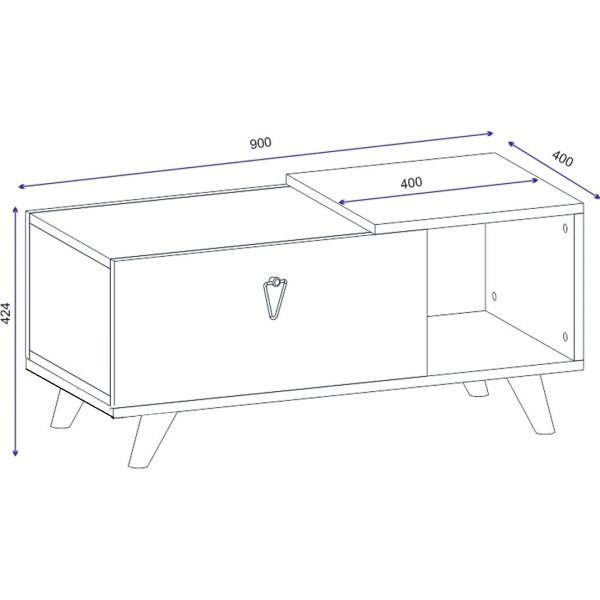 Engel sohvapöytä 90 x 40 cm - Pähkinä/marmori Engel sohvapöytä 90 x 40 cm - Pähkinä/marmori