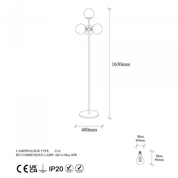Akkas lattiavalaisin opaali - musta