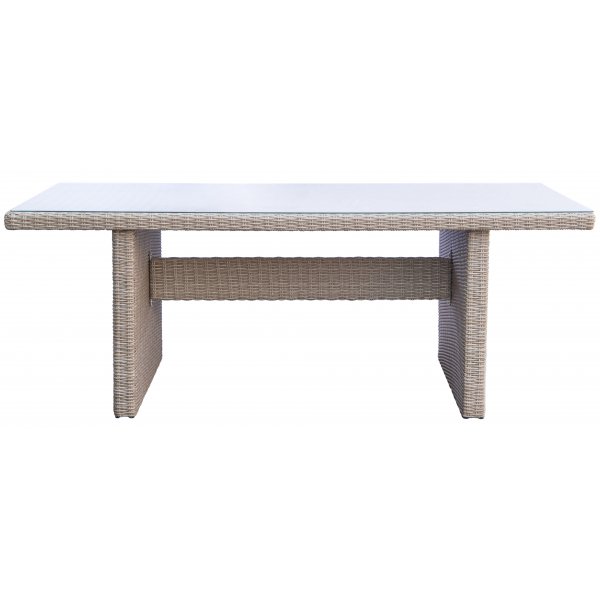 Ulkoryhm: 6 tuolia ja pyt 200 x 100 cm rottinkia - Hampton/Mercury