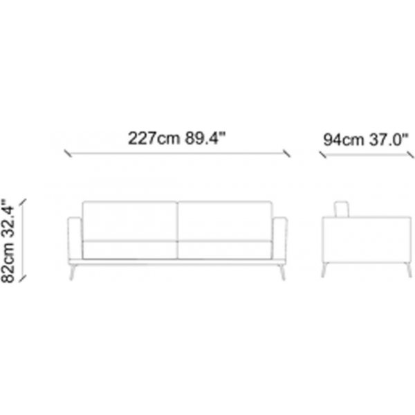 Jade 3-istuttava sohva - sininen Jade 3-istuttava sohva - sininen