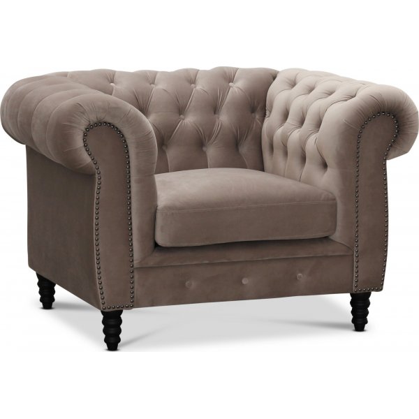 Chesterfield Cambridge -nojatuoli - Vaaleanharmaa sametti Chesterfield Cambridge -nojatuoli - Vaaleanharmaa sametti