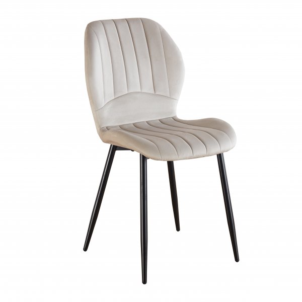 Ruokailuryhm� Sand� ruokap�yt� �120cm valkoinen terrazzo ja 4 Santos ruokatuolia beige sametti