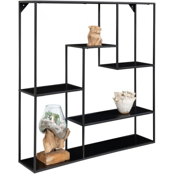 Valkoinen seinähylly - musta - 85x85x18 Valkoinen seinähylly - musta - 85x85x18