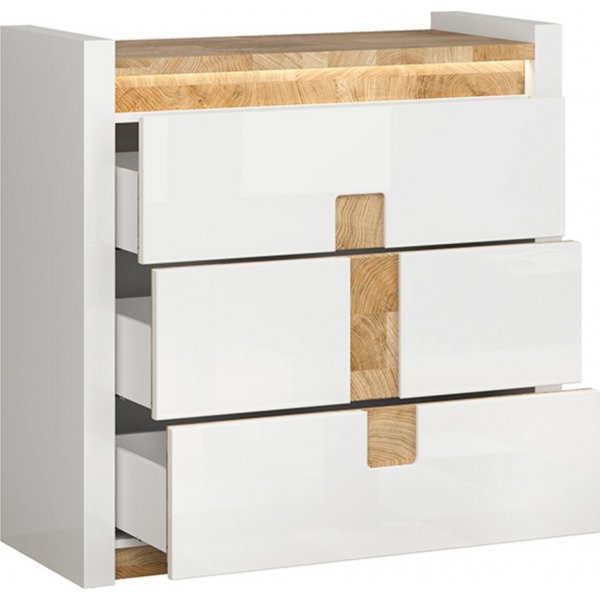 Alameda lipasto 97 x 96,5 cm - Valkoinen/tammi Alameda lipasto 97 x 96,5 cm - Valkoinen/tammi