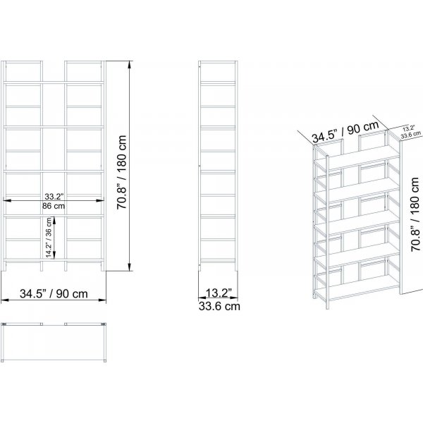 Tinleyn kirjahylly - musta/valkoinen Tinleyn kirjahylly - musta/valkoinen