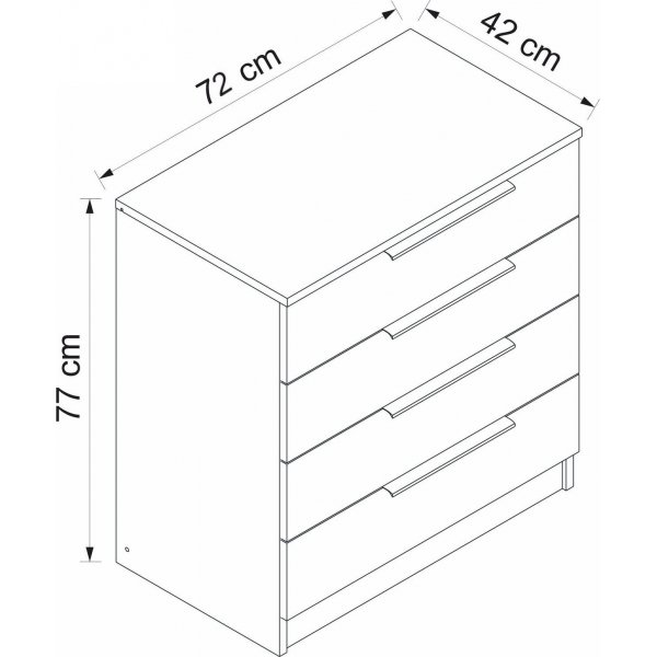 Cikari lipasto 72 x 42 cm - Valkoinen Cikari lipasto 72 x 42 cm - Valkoinen