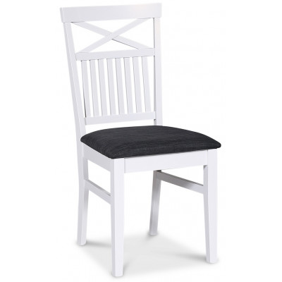 Skagen tuoli ristill ja kangasistuimella - valkoinen/harmaa + Huonekalujen hoitosarja tekstiileille