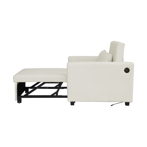 Nojatuolisänky Sollefteå - Beige sametti | 81 cm leveä Nojatuolisänky Sollefteå - Beige sametti | 81 cm leveä