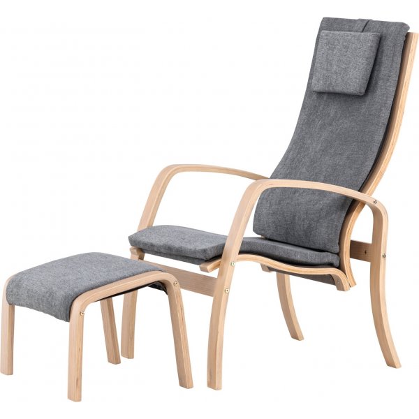 Grötö lepotuoli - Tummanharmaa/valkittu Grötö lepotuoli - Tummanharmaa/valkittu