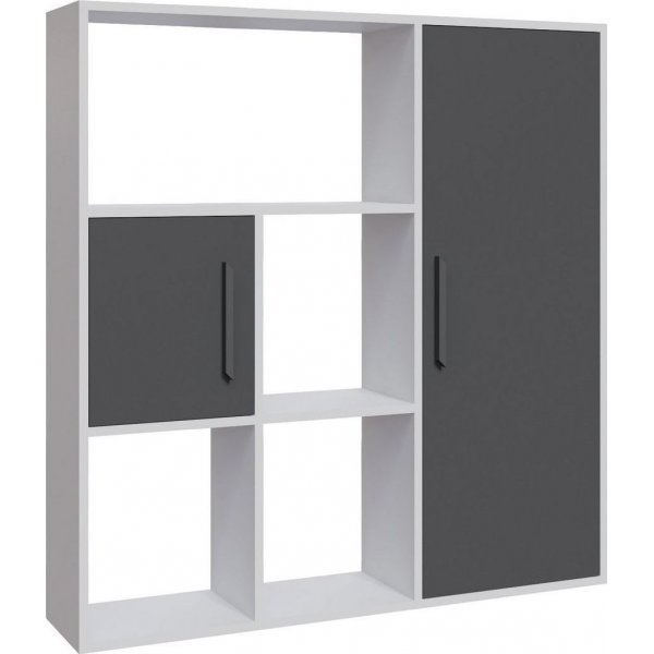 Ridge kirjahylly - valkoinen/antrasiitti