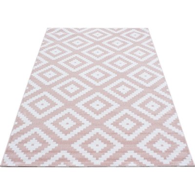 Intersect matto - Vaaleanpunainen/valkoinen