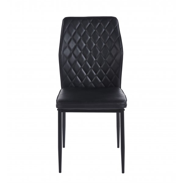 Inez-ruokatuoli mustaa keinonahkaa, mustat jalat Inez-ruokatuoli mustaa keinonahkaa, mustat jalat