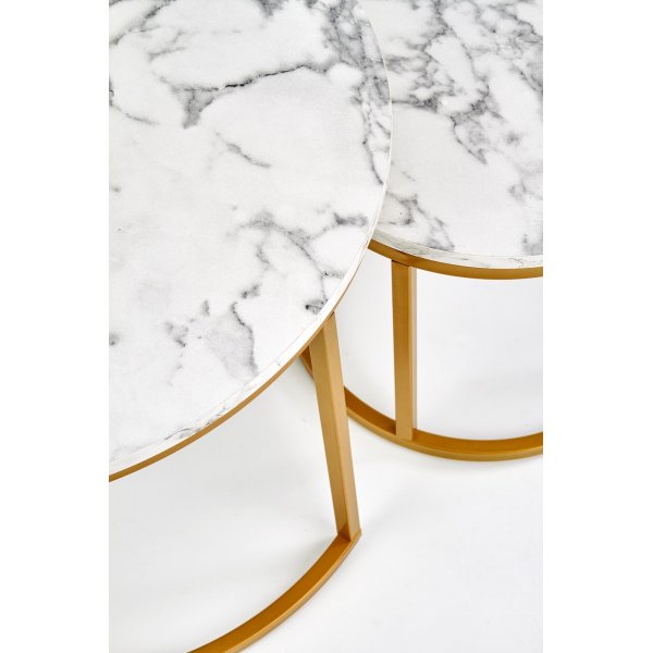 Sohvapytsetti, 2 kpl, 38/60 cm - Valkoinen marmorikuvio/kulta + Huonekalujen tekstiilien puhdistus